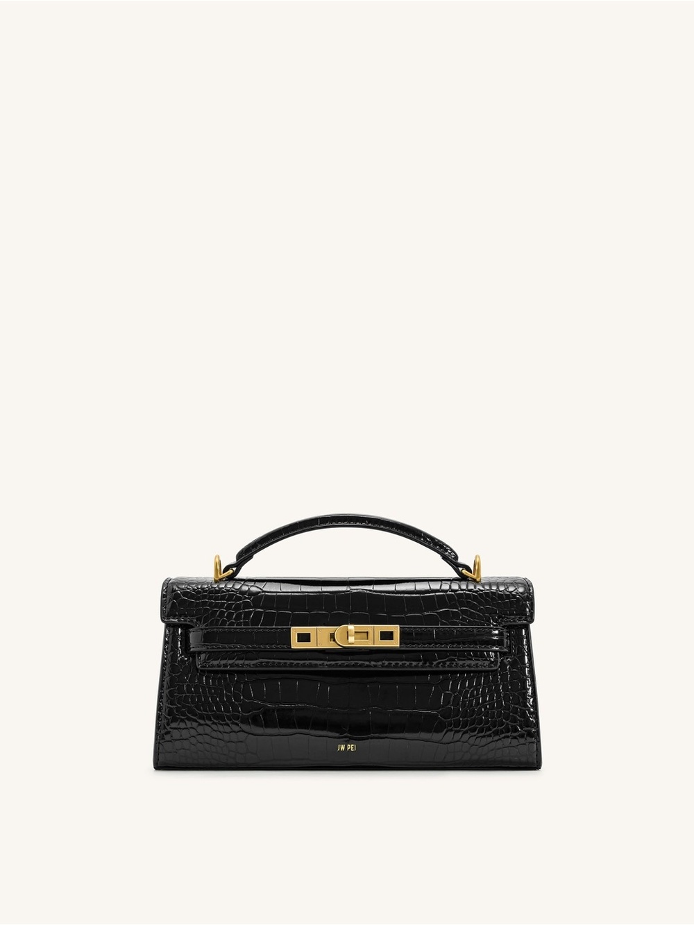 New Jw Pei Noor Top Handle Bag - Black Croc